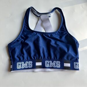 Varsity Navy and White Cheerleading Sports Bra Size Small